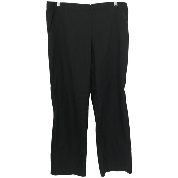 Alo Yoga Pull On Black Windbreaker Track Pants Size XXL Zip Ankle Pockets - Picture 1 of 10